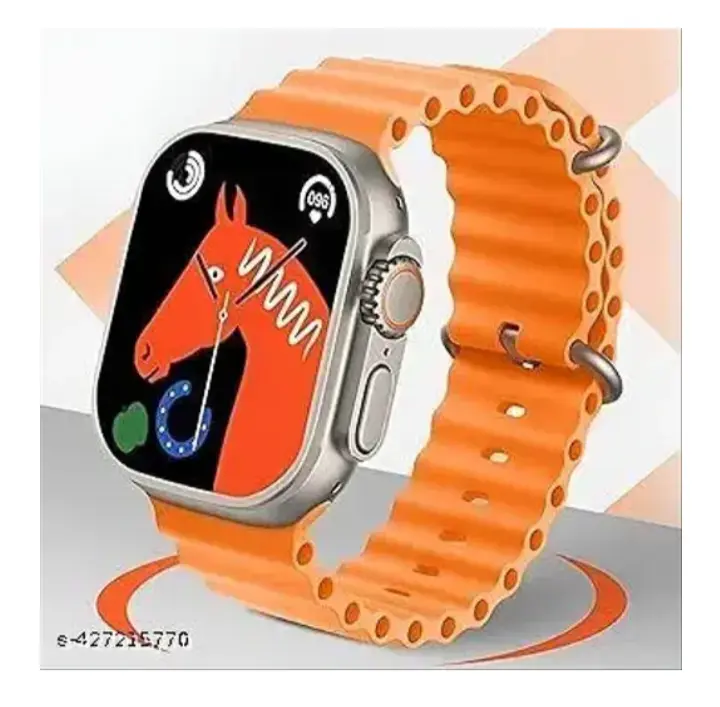 T800_Smartwatch Orange - 1.99" HD Display,Bluetooth calling, fitness Tracker Heart Rate& Blood pressure Monitor Sports Modes Waterproof"