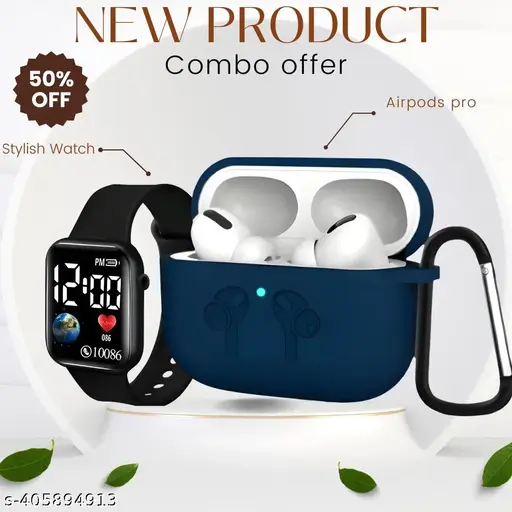 Trending TWS Bluetooth Wireless Bluetooth Headphones Earbuds With Best Quality Purthvi LED Watch Wireless Bluetooth Headphones & Earphones Touch Sensor V5.1 With HD Mic And Active Noisz Cancellation Supported All Android & IOS Devices Bluetooth Headset (BT, Blue Cover+Watch, True Wireless)