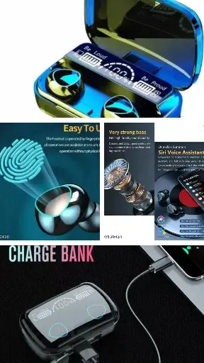Exclusive Edition M10 TWS Bluetooth Earphone, Touch sensitivity Inbuilt,Touch Control Dual LED Display A6 Bluetooth (Black, True Wireless)