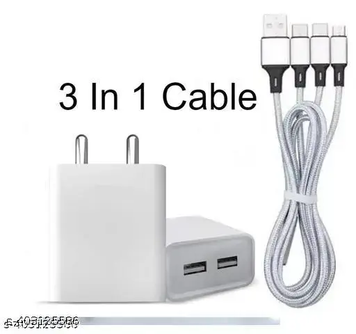 Great 3in1 cable with smart charger fast charger support look wise very cool affordable piece,micro,type Ctype and phone