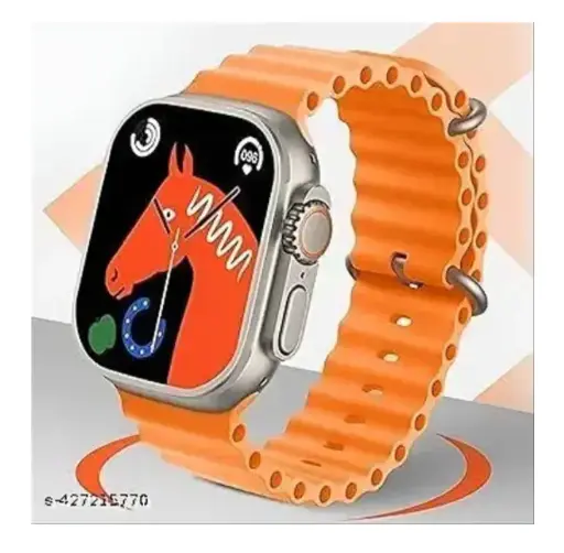 T800_Smartwatch Orange - 1.99" HD Display,Bluetooth calling, fitness Tracker Heart Rate& Blood pressure Monitor Sports Modes Waterproof"