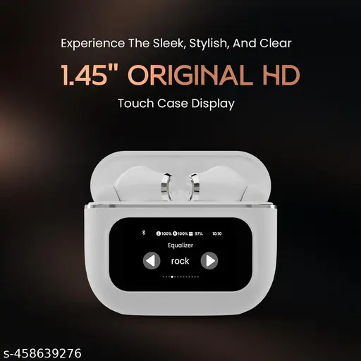 EARBUDS Pro compatible pro Touch Display ANC Working Bluetooth (Active White, True Wireless)